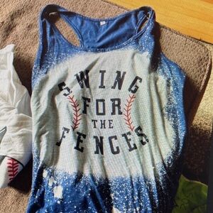 Graphic Tank Top with Baseball Theme